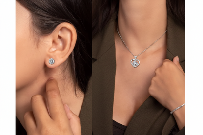 Sterling Silver Heart Jewelry Set